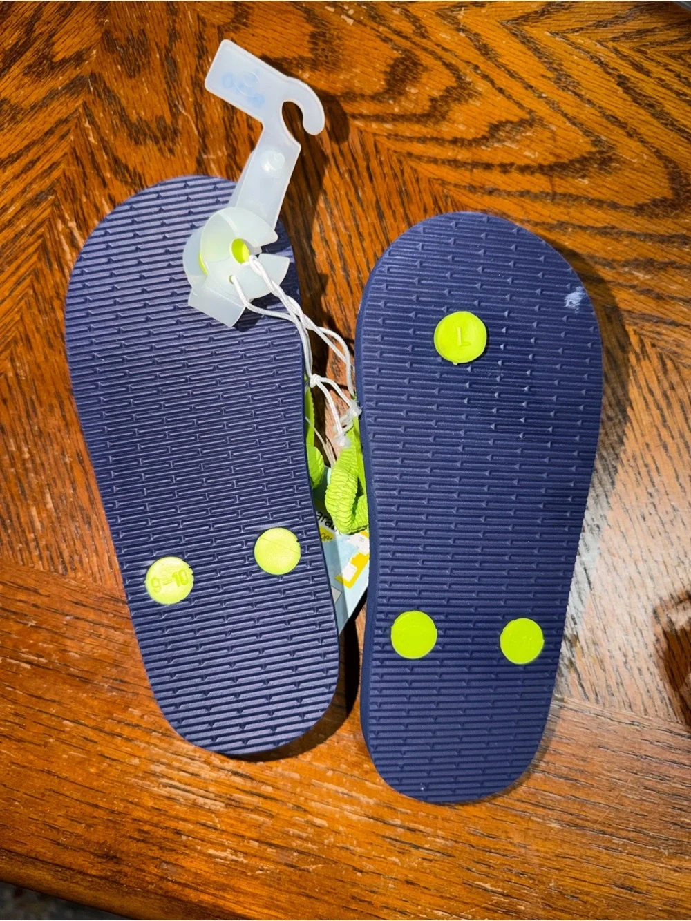 Cat & Jack Neon Yellow-Strap Jellyfish Print Kids Flip Flops